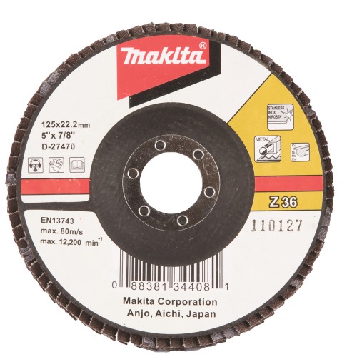 MAKITA D-27470 lapeliniai diskai 125mm K36 metalui, RST