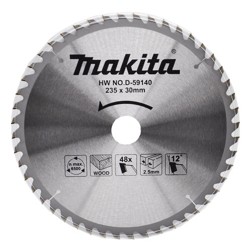 MAKITA D-59140 T.C.T. pjovimo diskas 235X2.5X30mm 12° T48, medienai