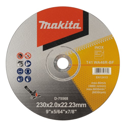 MAKITA D-75568 pjovimo diskas 230X2MM, (WA46R), INOX