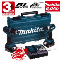 Makita DLX2289RG 2x6,0Ah 18V Akumuliatorinis BEŠEPETĖLINIŲ Įrankių komplektas DDF485 + DTD153