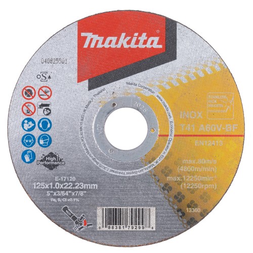 MAKITA E-17120 pjovimo diskas 125x1,0 mm, A60V, RST/ metalui