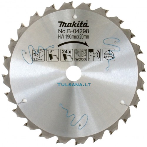 Makita B-04298 Pjovimo diskas medienai Makita LS0714; 190x2,2x20,0mm; Z24; 5°