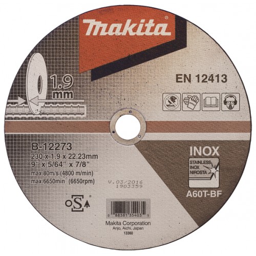 Makita B-12273 Pjovimo diskas  230 X 1,9 MM RST/ Metalui