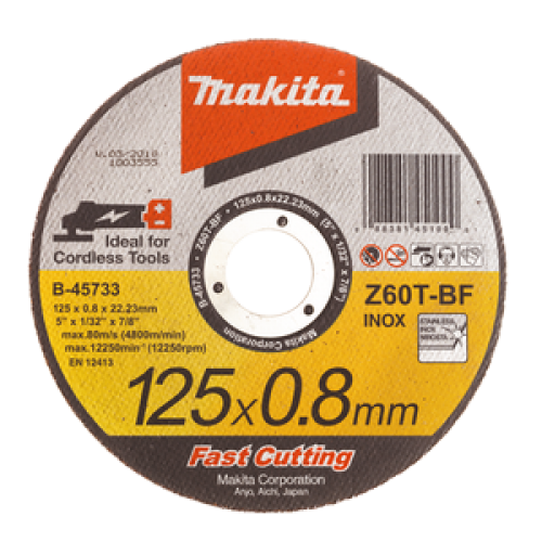 Makita B-45733 125x0,8mm pjovimo diskas. Plienas, nerūdijantis plienas, metalas.