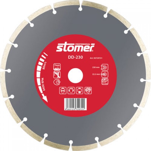 Stomer DD-230 Deimantinis pjovimo diskas 230mm, 22,2mm