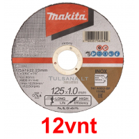 Makita E-03040-12 Abrazyvinis pjovimo diskas metalui; 125x1,0mm; 12 vnt.