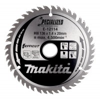 Makita E-12114 136X1.4X20mm T45 EFFICUT pjūklas medienai T.C.T. 23°