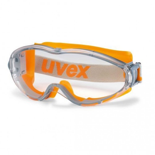 Uvex UV9302245RT Apsauginiai akiniai  Ultrasonic, skaidri panoraminė linzė, supravision excellence padengimas, guminė juostelė, oranžiniai.